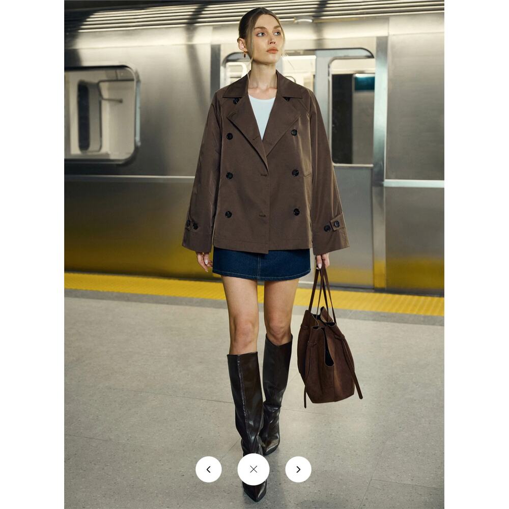 NWT Commense Double-Breasted Trench Coat Sz S - Picture 4 of 6